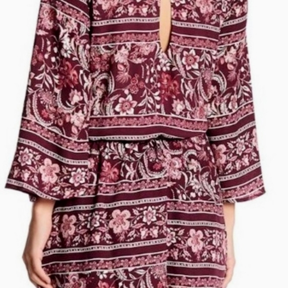Show me your MUMU  size large Tilly tie romper. Large. Color Wine - Picture 3 of 7